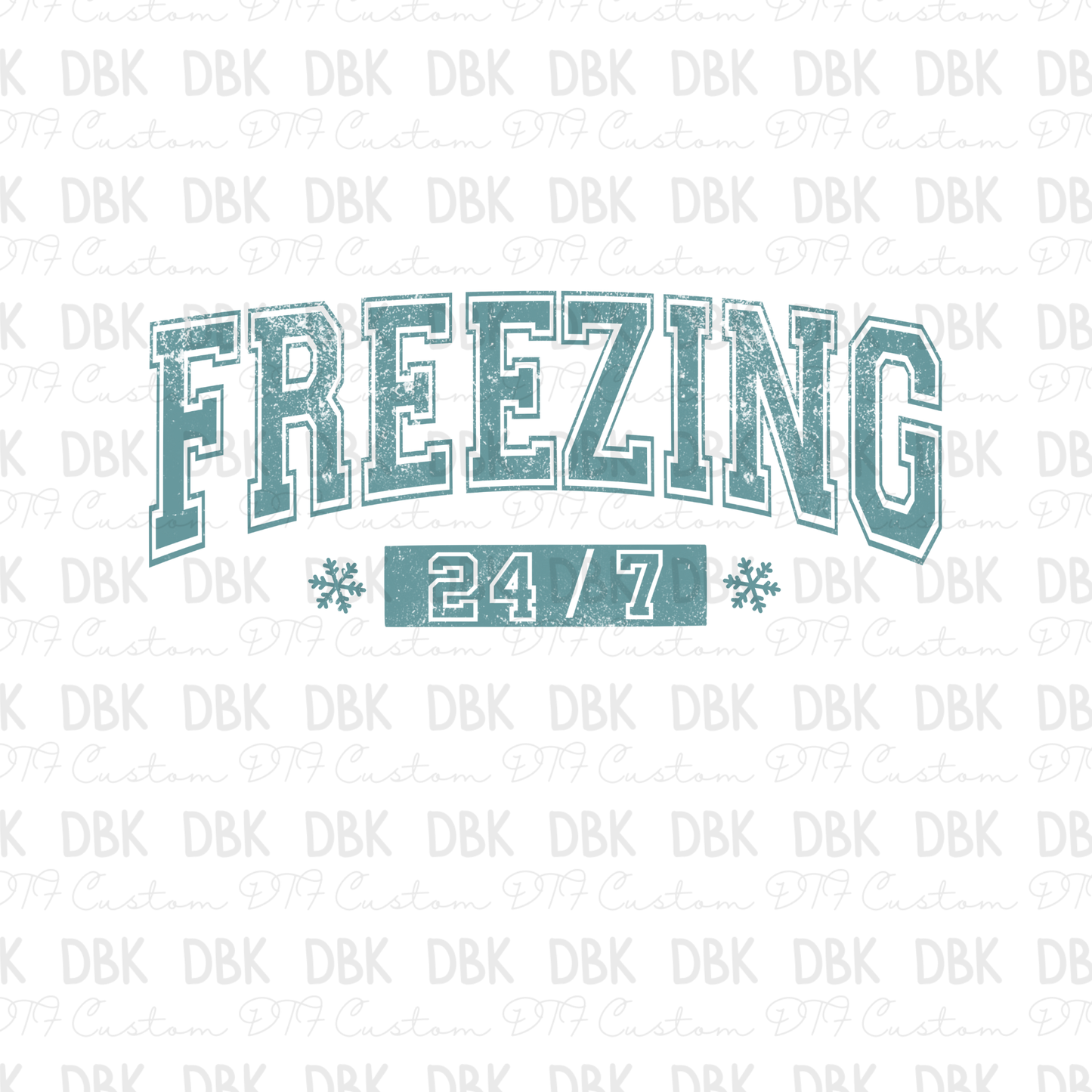 Freezing 24/7 DTF transfer BLUE