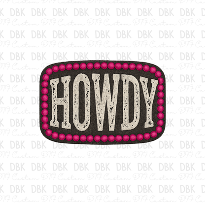 Howdy DTF transfer B339