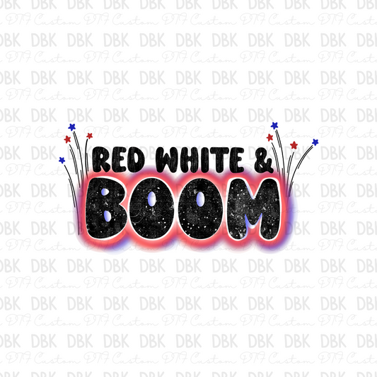 Red White & BOOM DTF Transfer R105