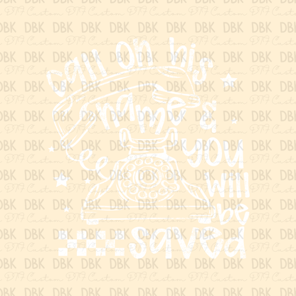 Call on his name  DTF transfer WHITE