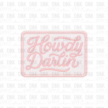 Howdy Darlin DTF transfer B340