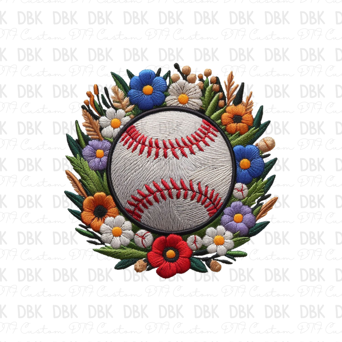 Floral Baseball DTF Transfer B186