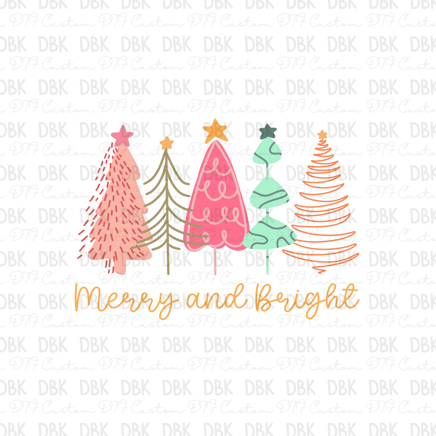 Merry and Bright DTF Transfer E144