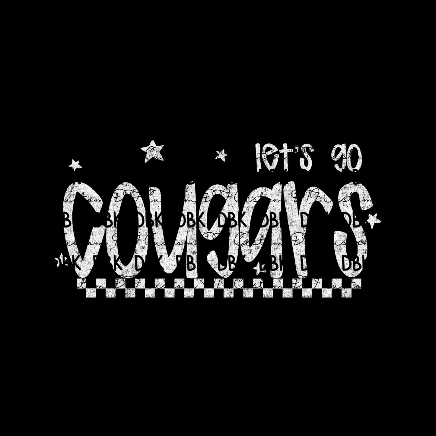 COUGARS DTF Transfer WHITE M157