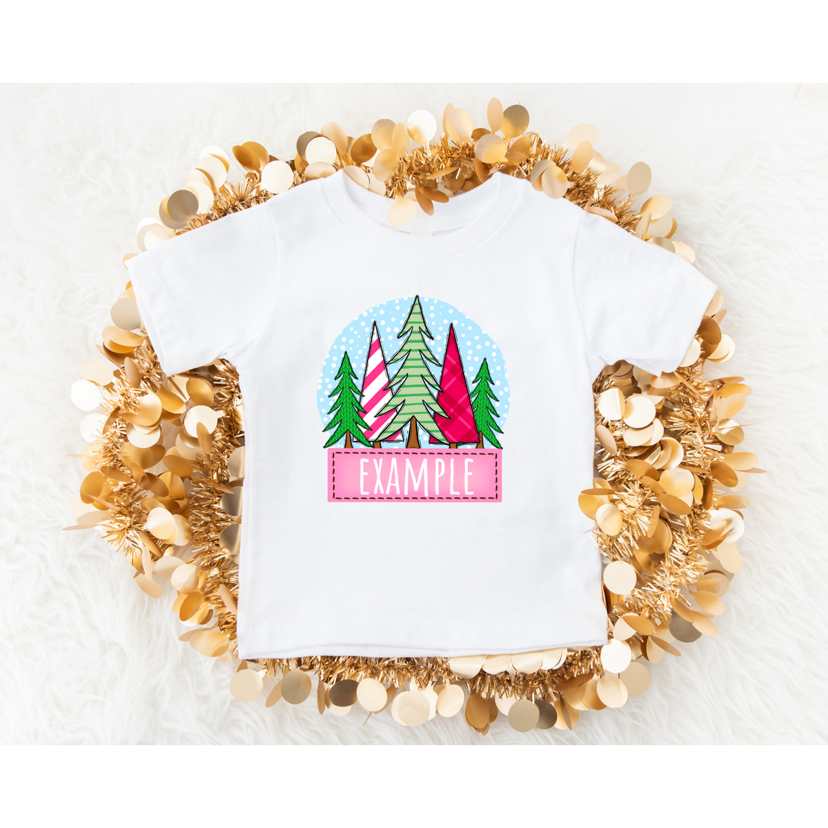 Pink Christmas Custom name DTF Transfer ONLY