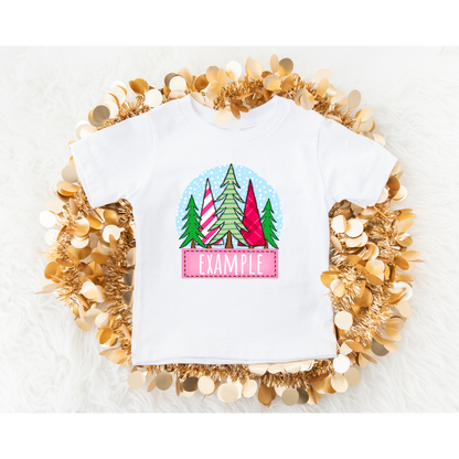 Pink Christmas Custom name DTF Transfer ONLY