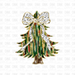 Christmas tree with bow DTF transfer E235