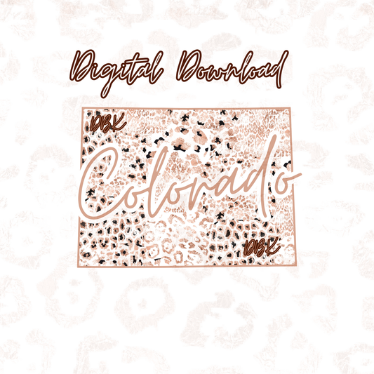 Colorado Rose Gold Leopard Digital Download
