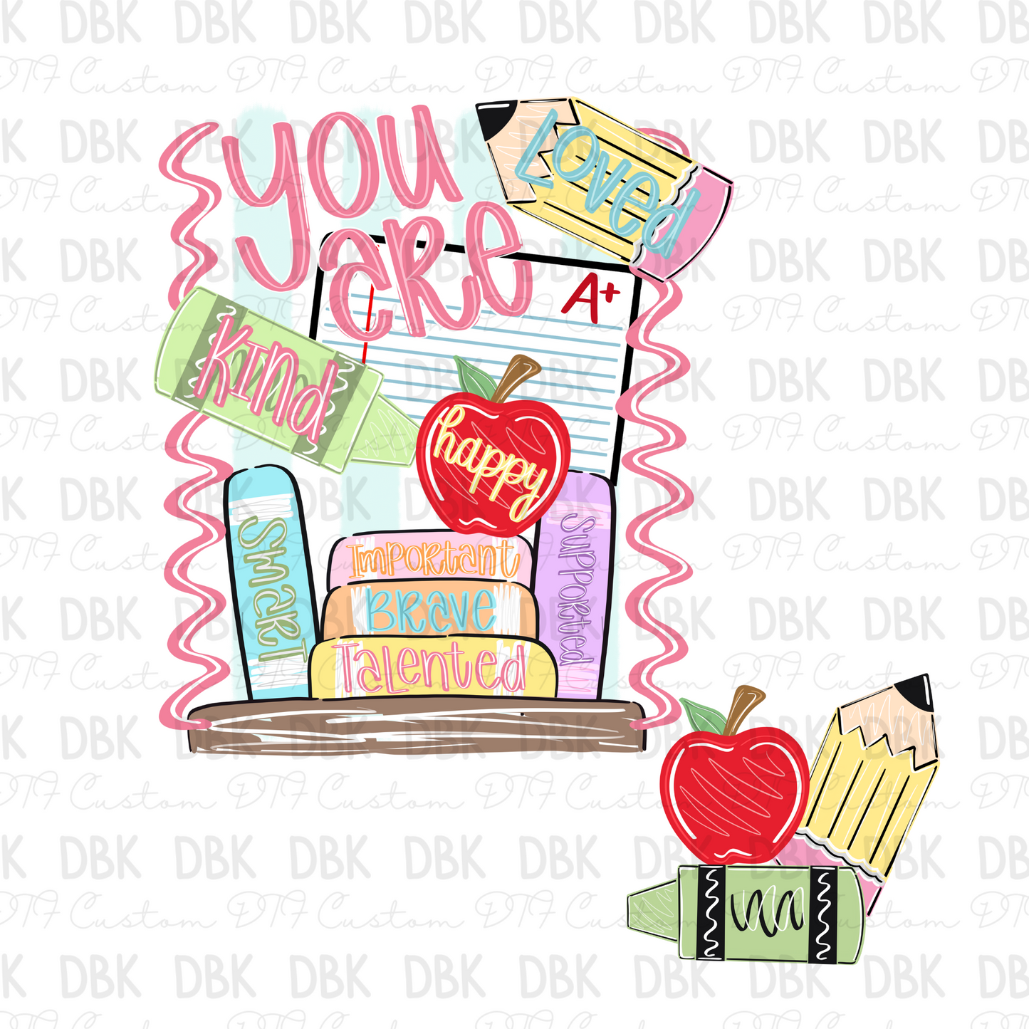 Teacher DTF Transfer A254 (Don't forget to purchase the pocket)