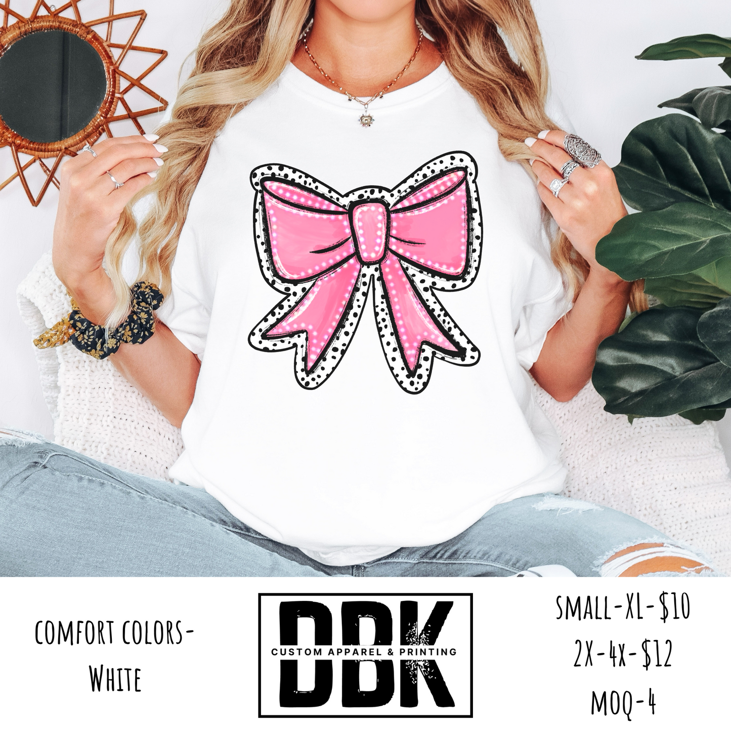 Pink Bow WHOLESALE T-SHIRT MOQ-4