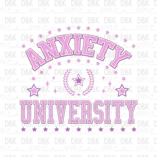 Anxiety University PURPLE DTF TRANSFER I128