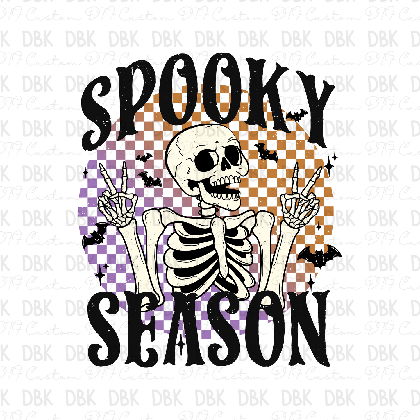 Spooky season skeleton DTF transfer H257