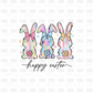Bunnies Happy Easter DTF Transfer