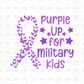 Purple up for Military kids DTF Transfer WHITE