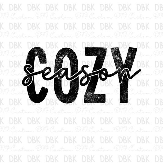 Cozy Season BLACK DTF Transfer