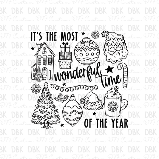 It's the most wonderful time of the year DTF Transfer BLACK