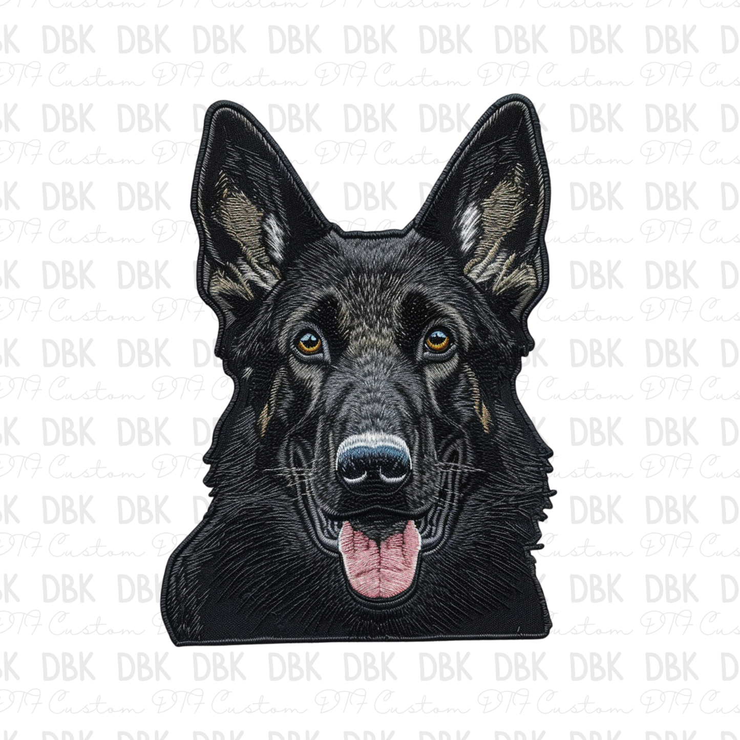 Black German Shepherd DTF transfer