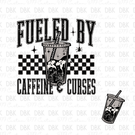 Fueled by Caffeine & Curses DTF Transfer H299 (don't forget to purchase the pocket)