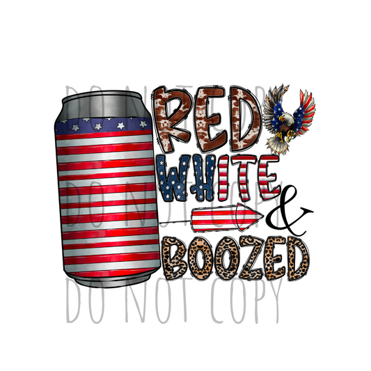 Red White & Boozed DTF transfer R96