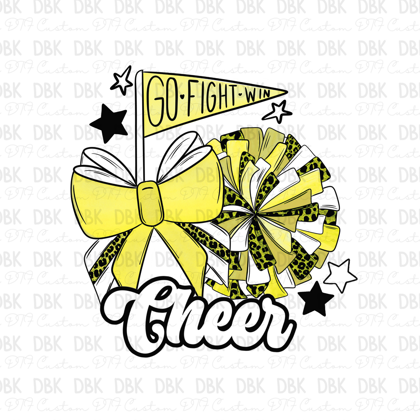 Yellow Cheer DTF transfer C98