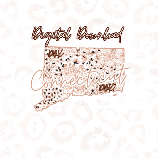 Connecticut Rose Gold Leopard Digital Download