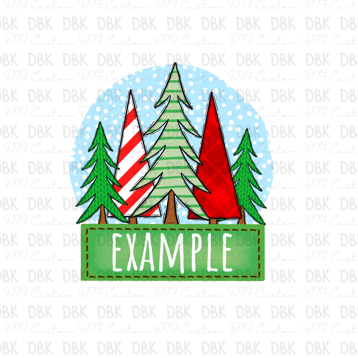 Green Christmas Custom name DTF Transfer ONLY