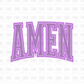 Amen Purple DTF Transfer FT1