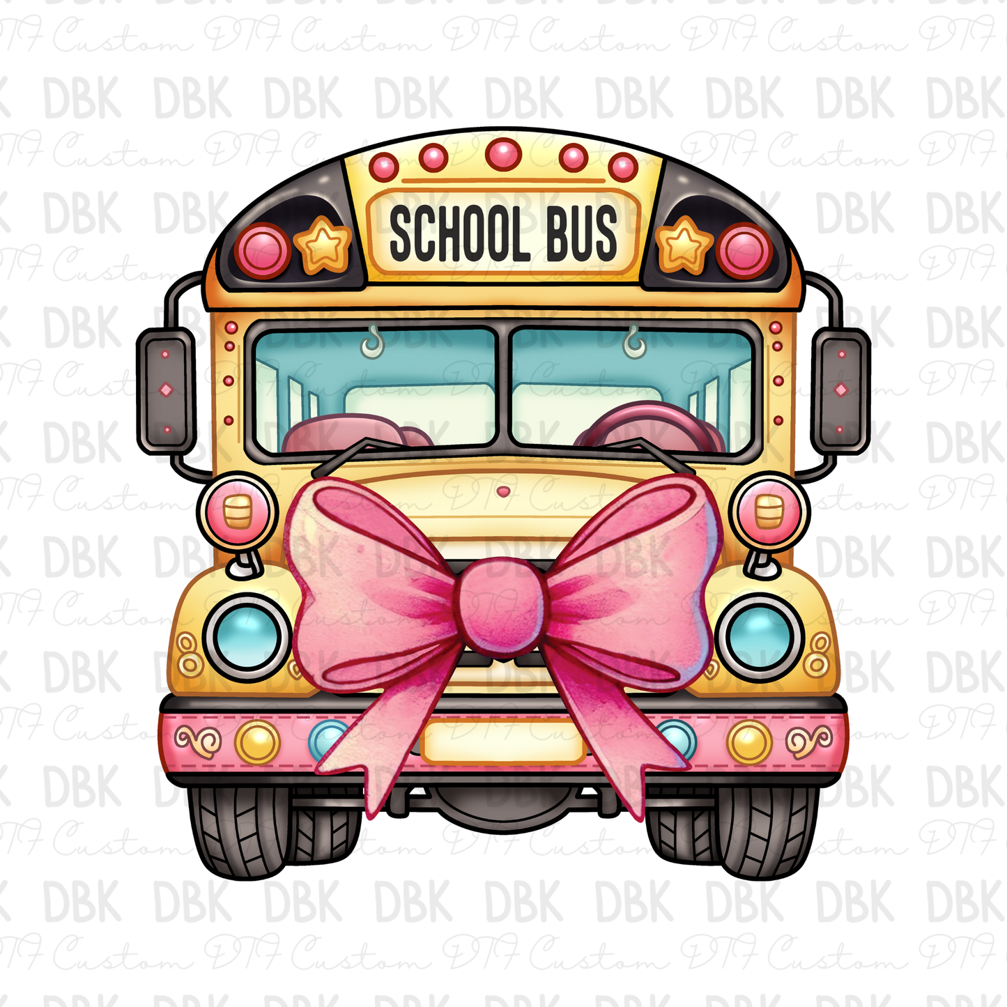 School Bus w/ Bow DTF Transfer A190