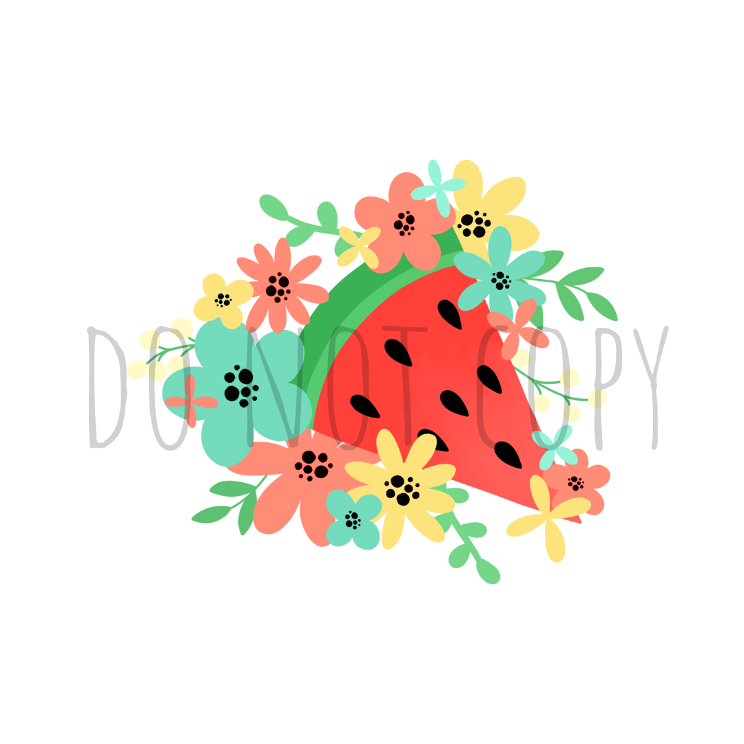 Watermelon Floral DTF transfer S123