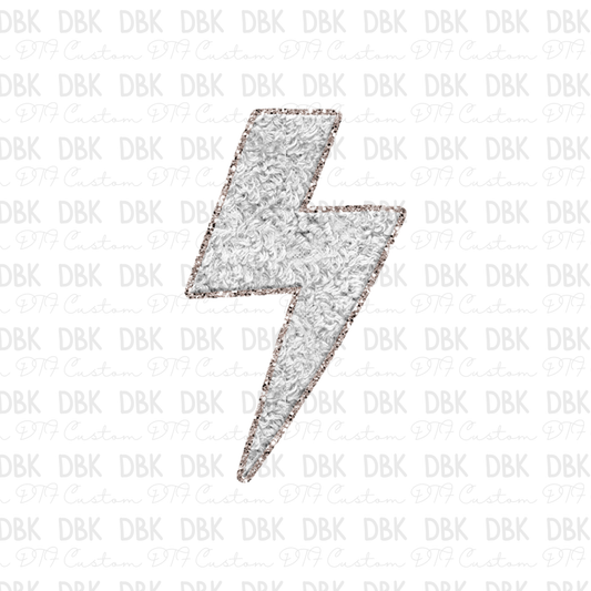 White Bolt DTF Transfer B203