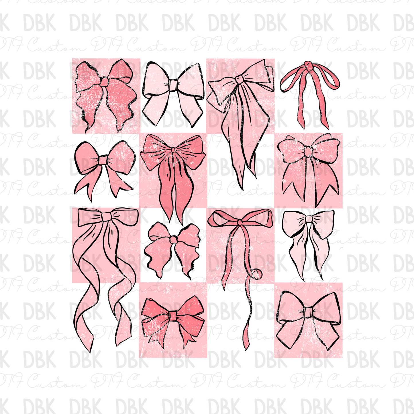 Pink Bows DTF Transfer K70