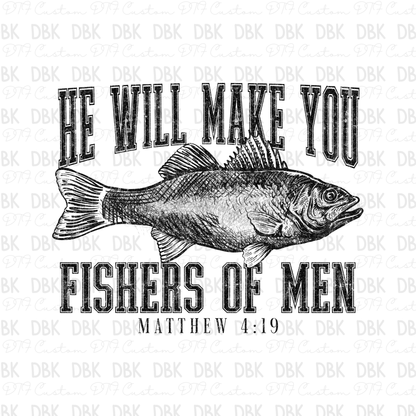 Fishes of men DTF Transfer BLACK FT7
