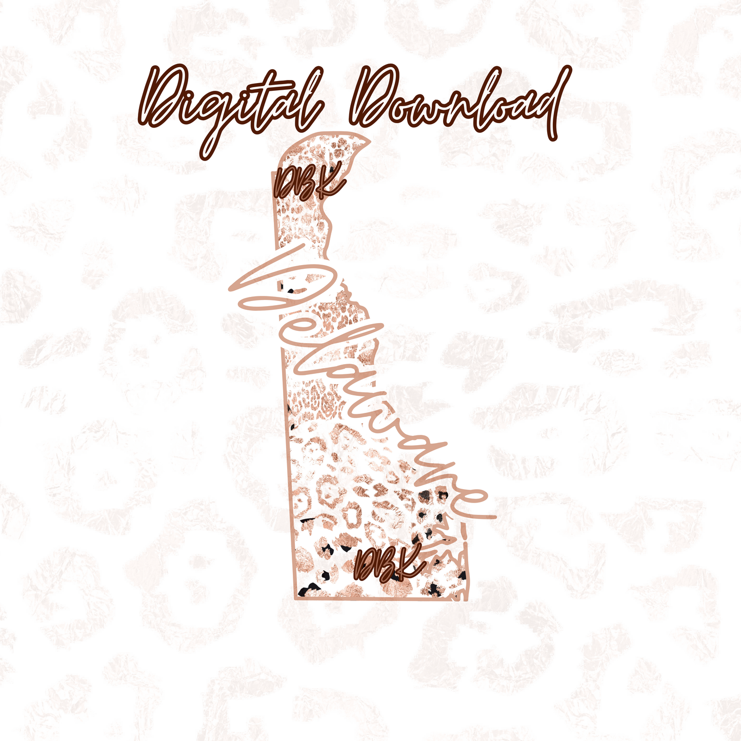 Delaware Rose Gold Leopard Digital Download