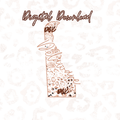 Delaware Rose Gold Leopard Digital Download