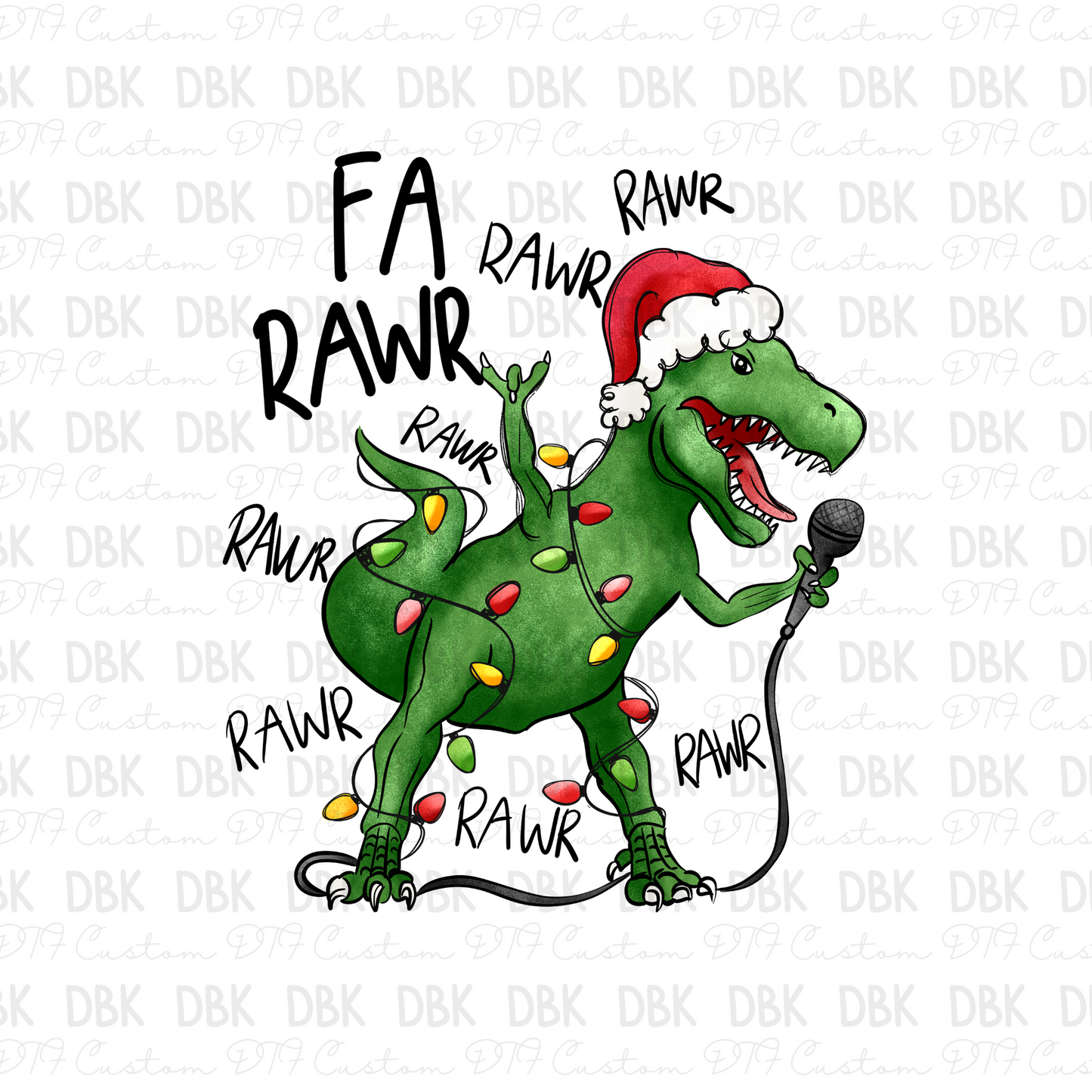 Rawr Christmas DTF transfer E59