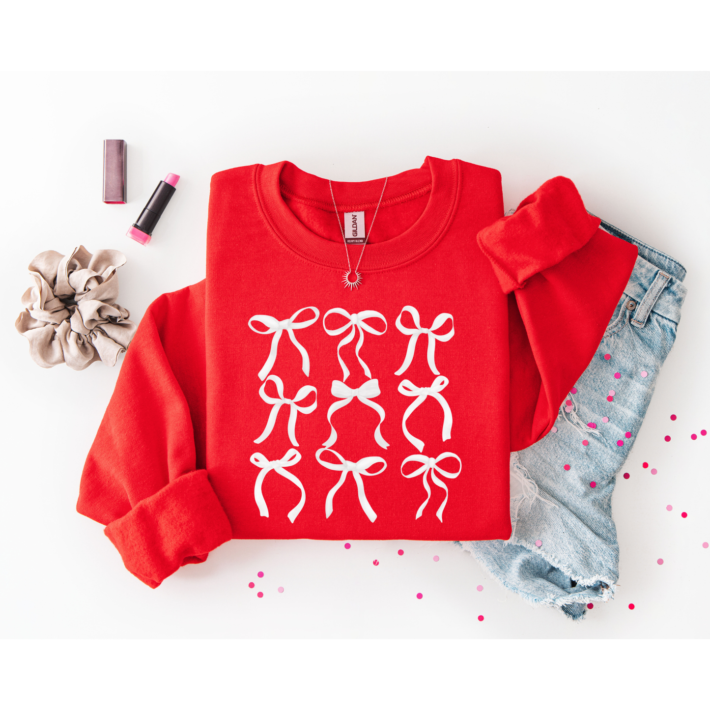 White Bows Gildan Crewneck ADULT