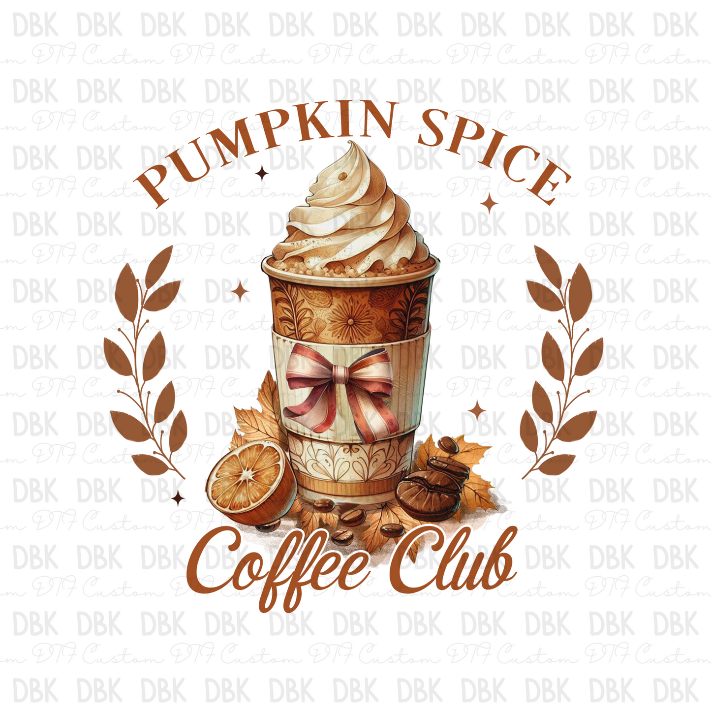 Pumpkin Spice DTF transfer F68