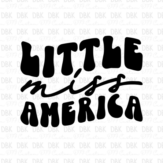 Little miss America DTF Transfer BLACK R184