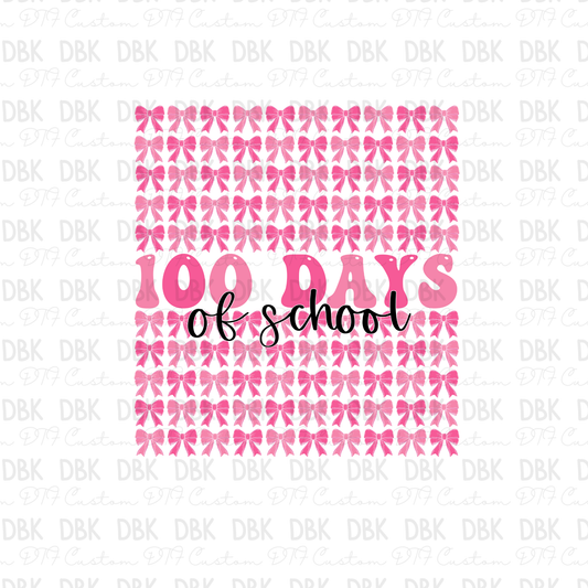 100 days of school bows DTF Transfer