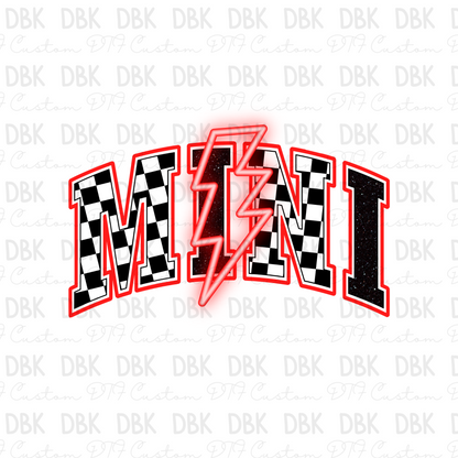 Mini Red Bolt DTF transfer K94