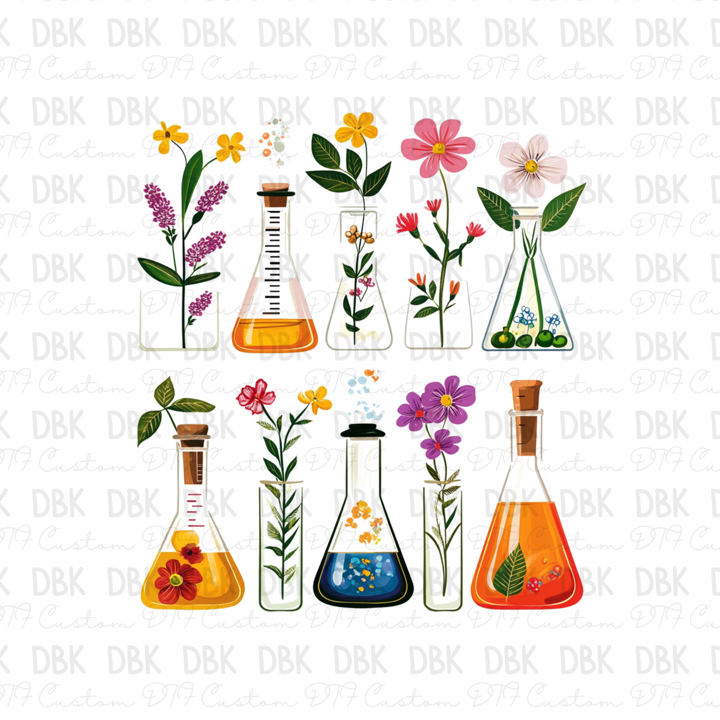 Science floral DTF Transfer