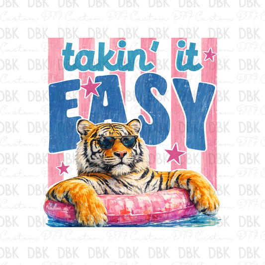 Taking it easy tiger DTF Transfer