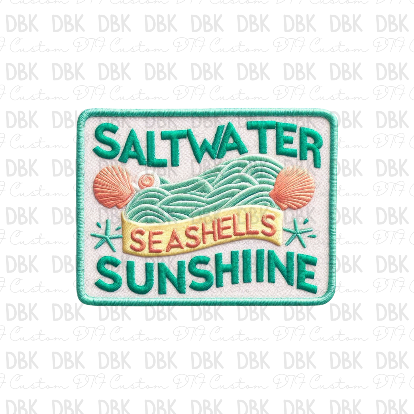 Saltwater Seashells Sunshine DTF transfer B32