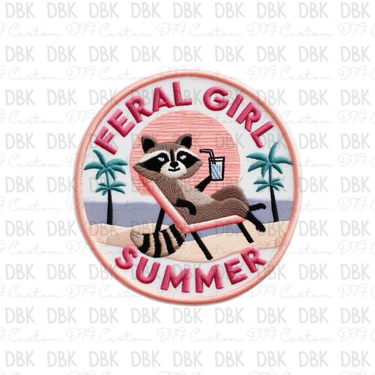 Feral girl summer DTF transfer B18