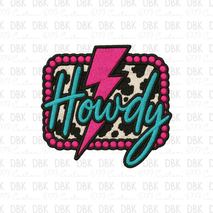 Howdy DTF transfer B356