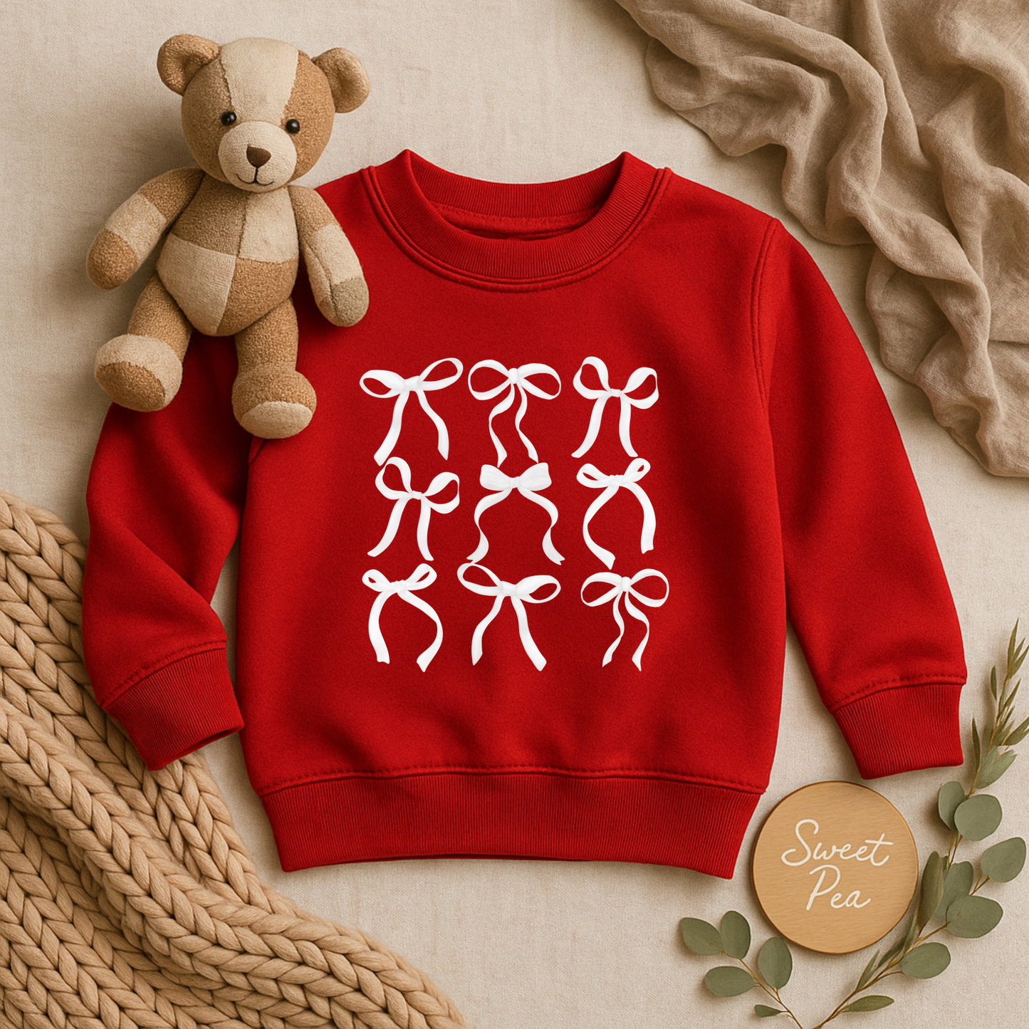 White Bows Crewneck YOUTH