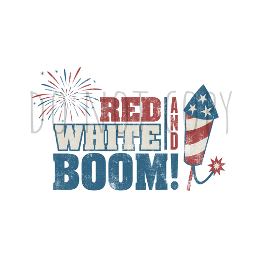 Red White & Boom!  DTF transfer R97