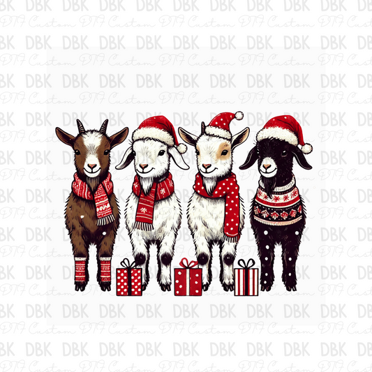 Christmas goats DTF transfer E283