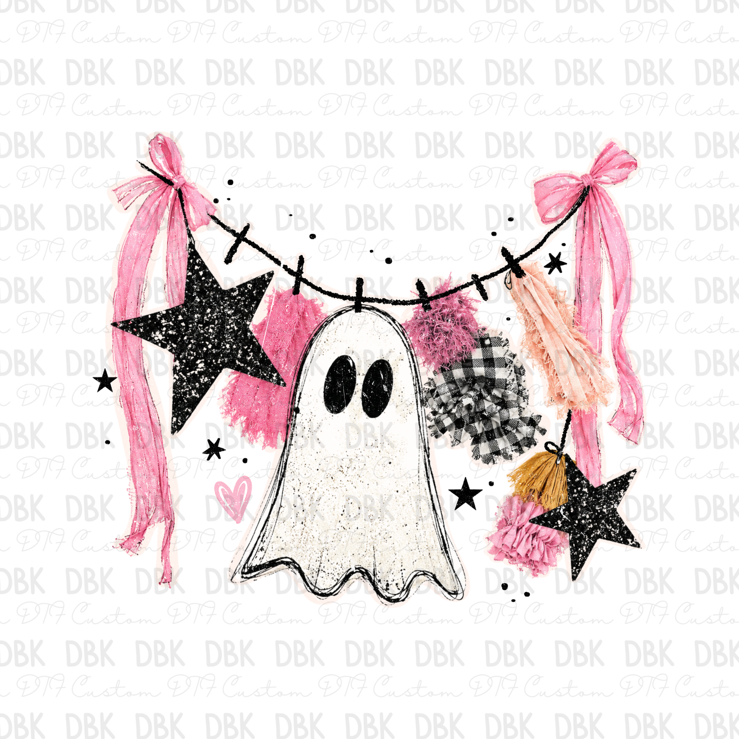 Ghost Garland DTF Transfer H338