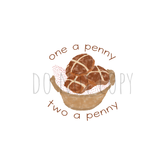 One a penny and Two a penny DTF transfer